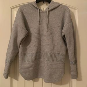 Gray Adidas 3 Stripes hoodie